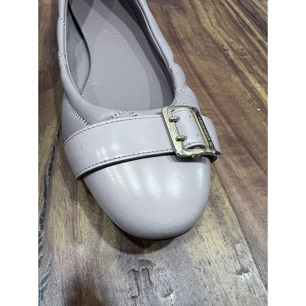 Burberry Taupe Quilted Leather Buckle Ballet Flats Gold Hardware Shoes US 7 - Picture 9 of 12